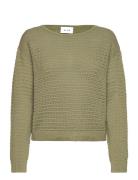 Vibellisina Boatneck L/S Knit Top - Noos Tops Knitwear Jumpers Khaki Green Vila