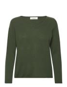 Cashmere V-Neck Tops Knitwear Jumpers Green Rosemunde