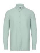 Harald Small Owl Oxford Regular Fit Tops Shirts Casual Green Knowledge Cotton Apparel