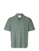 Slhrelaxsun Shirt Ss Resort Tops Shirts Short-sleeved Green Selected Homme