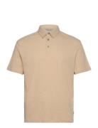 Jprcc Soft Linen Blend Ss Polo Tops Polos Short-sleeved Beige Jack & J S