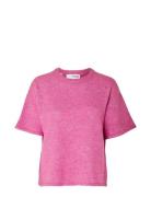 Slfmaline-Liliana 2/4 Knit O-Neck Noos Tops Knitwear Jumpers Pink Selected Femme