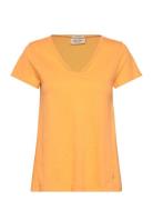 Mmtulli V-Ss Basic Tee Tops T-shirts & Tops Short-sleeved Orange MOS MOSH