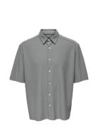 Onsboyy Life Rlx Recy Pleated Ss Shirt Tops Shirts Short-sleeved Grey ONLY & SONS