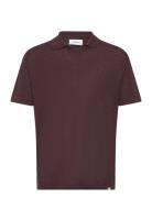 Emmanuel Polo Knit Tops Knitwear Short Sleeve Knitted Polos Burgundy Les Deux