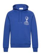 Tournament Hoodie Tops Sweatshirts & Hoodies Hoodies Blue Les Deux