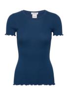 Organic Cotton T-Shirt Tops T-shirts & Tops Short-sleeved Blue Rosemunde