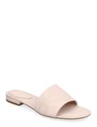 Alegra Iii Nappa Leather Slide Sandal Flade Sandaler Pink Lauren Ralph Lauren