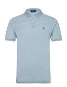 Slim Fit Mesh Polo Shirt Tops Polos Short-sleeved Blue Polo Ralph Lauren