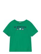 T-Shirt Tops T-Kortærmet Skjorte Green United Colors Of Benetton