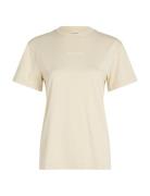 Multi Logo Regular T-Shirt Tops T-shirts & Tops Short-sleeved Cream Calvin Klein