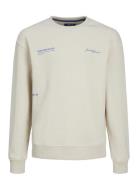 Jjgreat B2S Sweat Crew Loose Ln Jnr Tops Sweatshirts & Hoodies Sweatshirts Cream Jack & J S