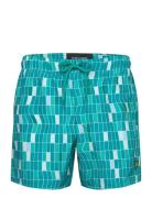 Pool Print Swimshort Badeshorts Blue Lyle & Scott