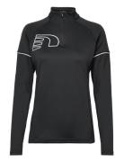 Core Zip Neck Shirt Tops Sweatshirts & Hoodies Sweatshirts Black Newline