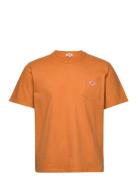 Basic Pocket T-Shirt Héritage Tops T-Kortærmet Skjorte Orange Armor Lux