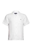 Classic Fit Linen Camp Shirt Tops Shirts Short-sleeved White Polo Ralph Lauren