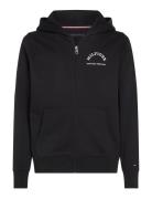 Roundall Hooded Zip Through Tops Sweatshirts & Hoodies Hoodies Black Tommy Hilfiger