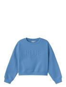 Nkfkalisse Ls Short Loose Sweat Bru Tops Sweatshirts & Hoodies Sweatshirts Blue Name It