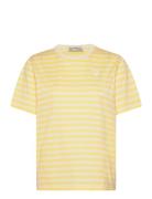 Tasaraita Relaxed Ss Tops T-shirts & Tops Short-sleeved Yellow Marimekko