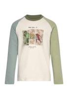 T-Shirt Ls Tops T-shirts Long-sleeved T-Skjorte Cream Minymo