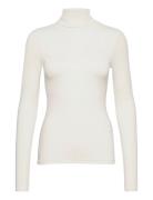 Stretch Ribbed Turtleneck Tops Knitwear Turtleneck White Polo Ralph Lauren