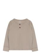 Rib Jersey T-Shirt W. Ls Tops T-shirts Long-sleeved T-Skjorte Beige Copenhagen Colors