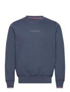 Tommy Logo Tipped Crewneck Tops Sweatshirts & Hoodies Sweatshirts Navy Tommy Hilfiger