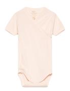 Baby Rib Jersey Body Crossover W. Ss Bodies Wrap Bodies Pink Copenhagen Colors