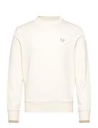 Crew Neck Sweatshirt Tops Sweatshirts & Hoodies Sweatshirts White Fred Perry