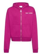 Juicy Abstract Zip Thru Hood Tops Sweatshirts & Hoodies Hoodies Pink Juicy Couture