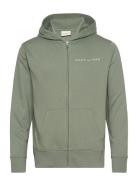 Printed Graphic Full Zip Hoodie Tops Sweatshirts & Hoodies Hoodies Green GANT