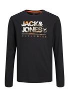 Jjluke Tee Ls Crew Neck Jnr Tops T-shirts Long-sleeved T-Skjorte Black Jack & J S