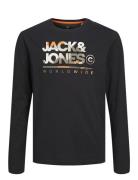 Jjluke Tee Ls Crew Neck Mni Tops T-shirts Long-sleeved T-Skjorte Black Jack & J S