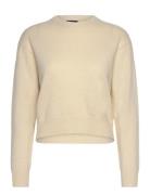 Wool-Blend Cropped Crewneck Sweater Tops Knitwear Jumpers Beige Polo Ralph Lauren