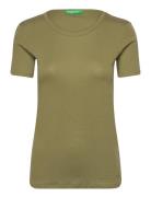 T-Shirt Tops T-shirts & Tops Short-sleeved Green United Colors Of Benetton