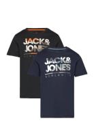 Jjluke Tee Ss Crew Neck 2Pk Mp Jnr Tops T-Kortærmet Skjorte Navy Jack & J S