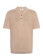 Fargo Tops Polos Short-sleeved Beige Reiss