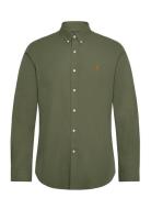 Slim Fit Stretch Poplin Shirt Tops Shirts Casual Khaki Green Polo Ralph Lauren