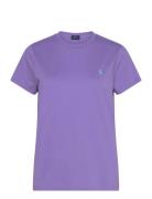 Cotton Jersey Crewneck Tee Tops T-shirts & Tops Short-sleeved Purple Polo Ralph Lauren