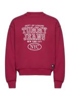 Tjm Bxy Wshd Prep Explr Crew Ext Tops Sweatshirts & Hoodies Sweatshirts Burgundy Tommy Jeans