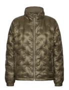 Logo Quilted Funnelneck Down Coat Foret Jakke Green Lauren Ralph Lauren