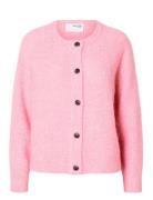 Slflulu Ls Knit Short Cardigan Noos Tops Knitwear Cardigans Pink Selected Femme