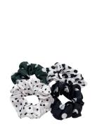 Happy Dot Scrunchy Set Accessories Hair Accessories Scrunchies Black Pipol's Bazaar