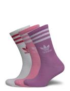 3 Stripes Crew Sock 3 Pair Pack Sport Socks Regular Socks Pink Adidas Originals