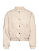 Buttons Linen-Blend Jacket Outerwear Jackets Light-summer Jacket Beige Mango