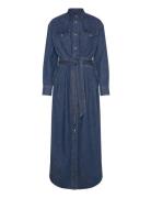 Belted Western Dress Knælang Kjole Blue Lee Jeans