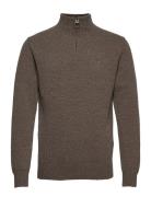 Barbour Essential Lambswool Half Zip Tops Knitwear Half Zip Jumpers Brown Barbour