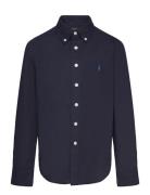 Cotton Poplin Shirt Tops Shirts Long-sleeved Shirts Navy Ralph Lauren Kids