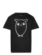 Big Owl T-Shirt - Gots/Vegan Tops T-Kortærmet Skjorte Black Knowledge Cotton Apparel