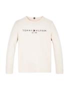 U Essential Tee L/S Tops T-shirts Long-sleeved T-Skjorte White Tommy Hilfiger